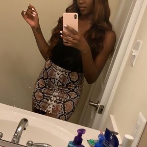 SNAKESKIN MINI SKIRT